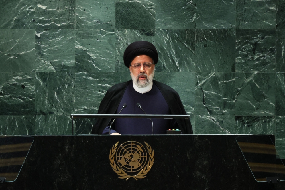 Iranian President Ebrahim Raisi yesterday accused the United States of worsening the Ukraine war but insisted that Tehran — which has provided drones to Russia — would back a peace settlement. — AFP pic