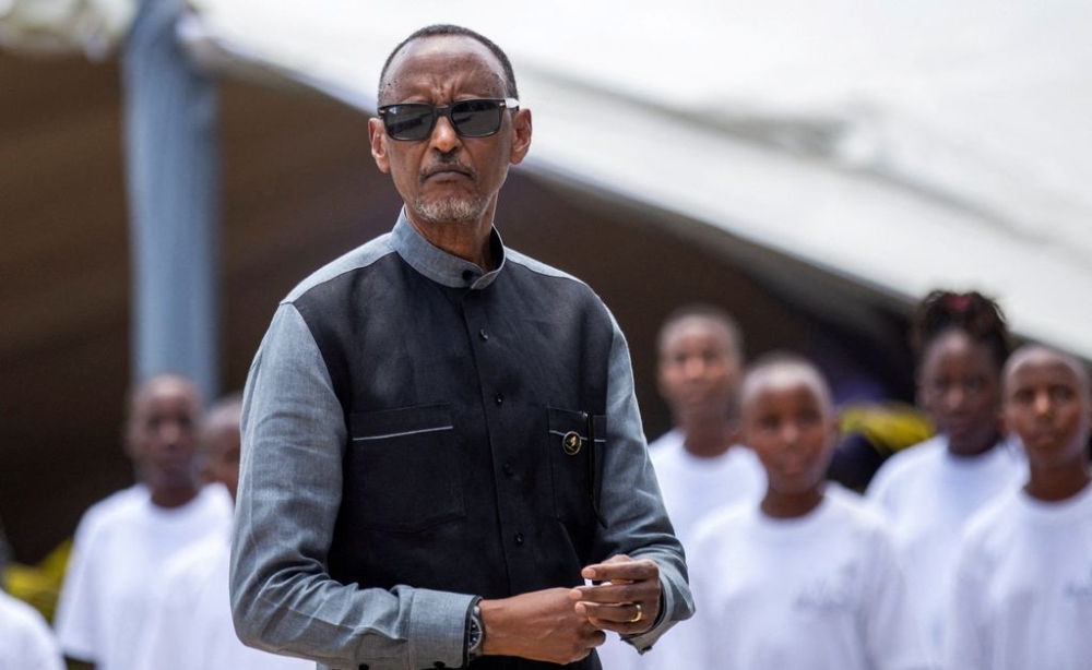 Rwandan President Paul Kagame attends the lighting ceremony of the Rwandan genocide flame of hope, known as the ‘Kwibuka’ (Remembering), to commemorate the 1994 Genocide at the Kigali Genocide Memorial Center in Kigali, Rwanda April 7, 2023. — Reuters pic