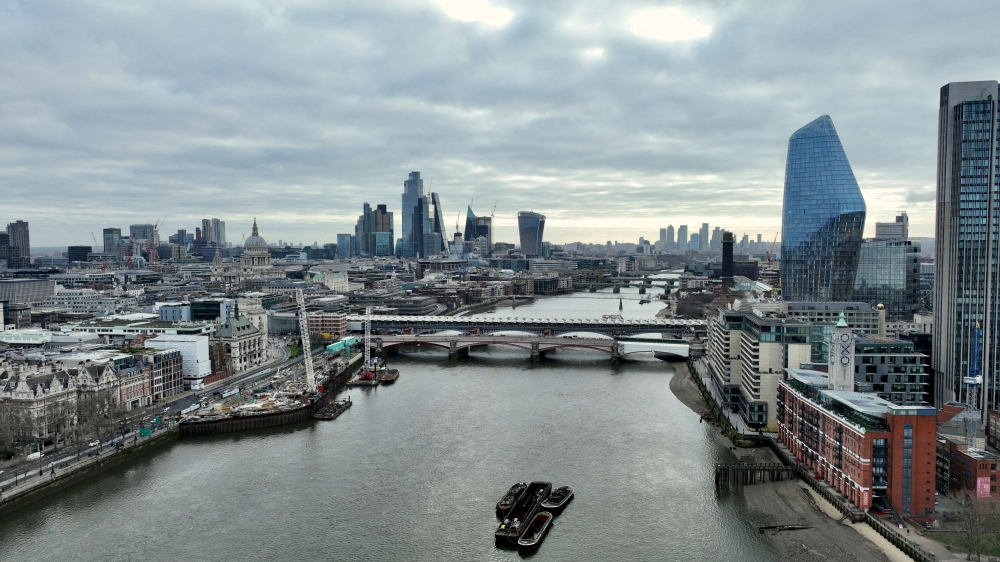 A view of the British capital's twin financial powerhouse, the City of London and Canary Wharf, in London March 19, 2023. — Reuters pic