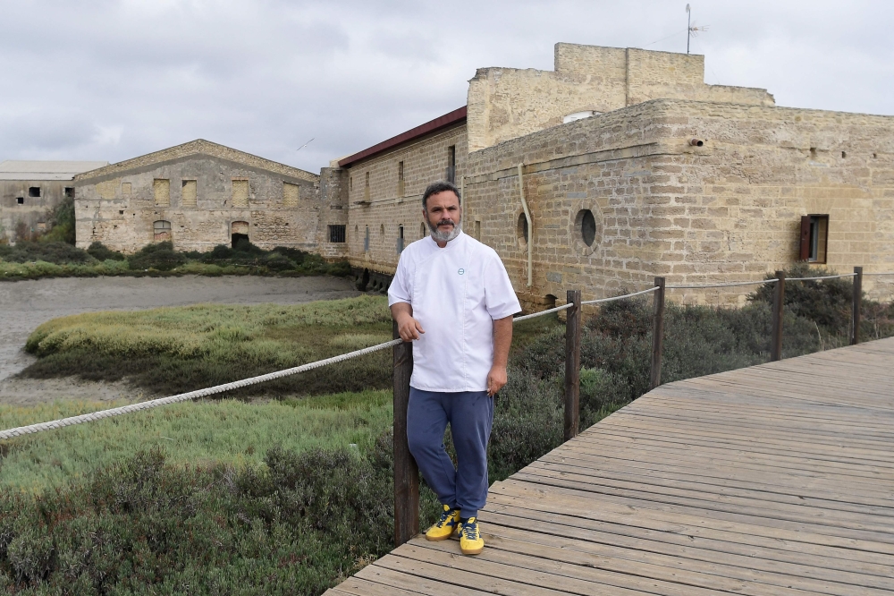 Spanish chef Angel Leon poses for pictures during an AFP interview at his Aponiente restaurant in El Puerto de Santa Maria, on September 15, 2023. — AFP pic