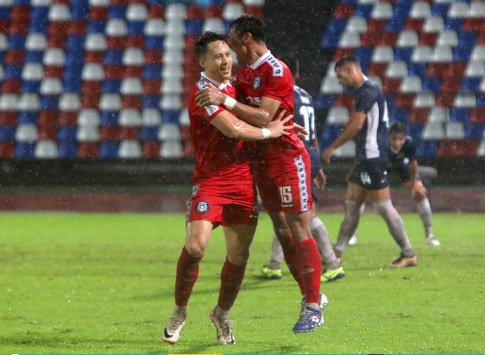 The home team doubled their lead in the 37th minute when Darren Lok slotted home a corner taken by Saddil Ramdani. — Picture from X/#AFCCup 