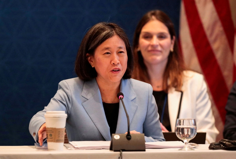 US Trade Representative Katherine Tai says the US is committed to a reformed WTO that was focused on its ‘foundational goals,’ marked by ‘openness, transparency, and fair-market-oriented competition’. ― Reuters file pic