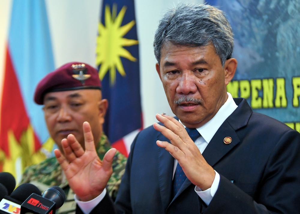 Defence Minister Datuk Seri Mohamad Hasan speaks during a press conference in Port Dickson September 23, 2023. ― Bernama pic