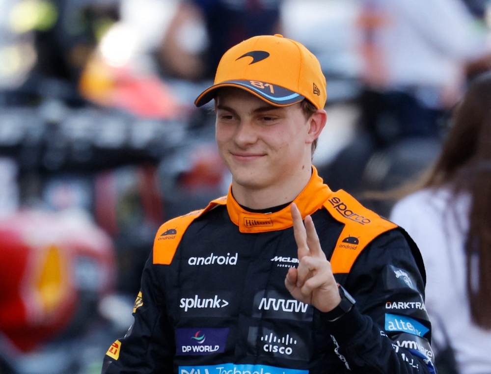McLaren’s Oscar Piastri reacts after qualifying in second position for the Japanese Grand Prix at the Suzuka Circuit in Suzuka, Japan, September 23, 2023. — Reuters pic