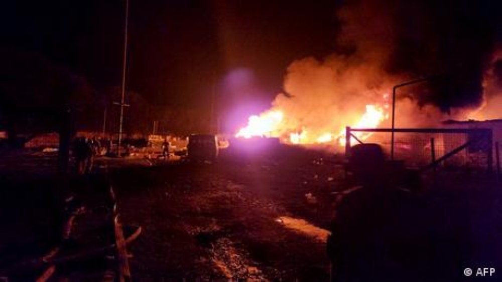 Hundreds of people were believed to have been at the fuel depot as they prepared to flee at the time of the explosion. ― DW pic