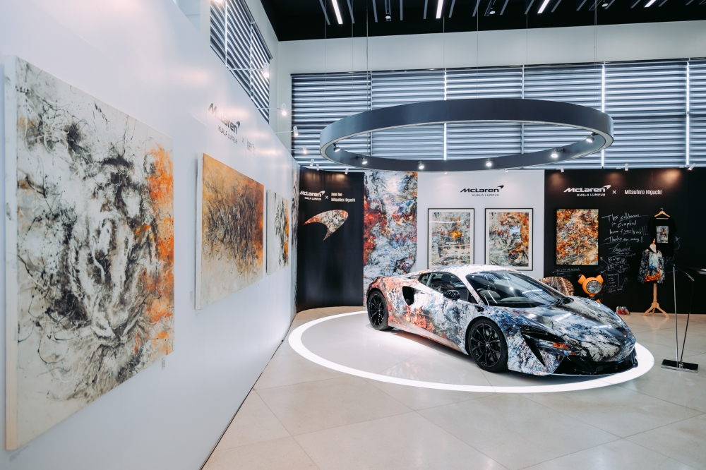 Tee and Higuchi's stunning artworks were showcased at a media event held at McLaren showroom. — Picture courtesy of McLaren 