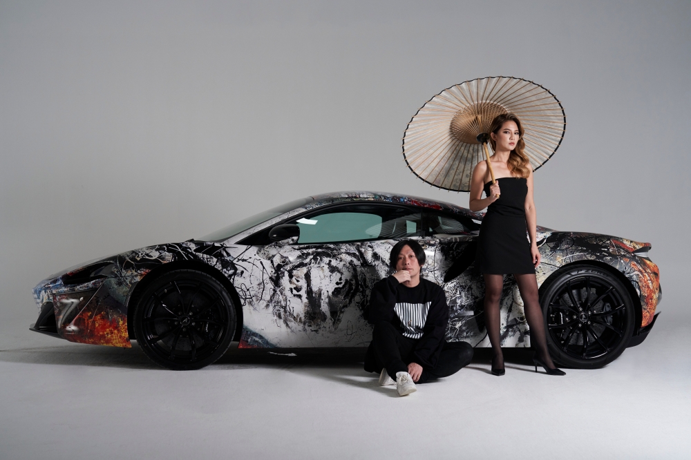 McLaren's artistic collaboration with Malaysian artist Jaee Tee and Japanese artist Mitsuhiro Higuchi. — Picture by Kim Mun