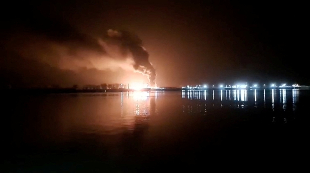 File photo of an explosion amid Russian drone strikes near Orlivka near Orlivka, Ukraine September 26, 2023 is seen in this screen grab from a video taken from a ferry on the way to Romania. — Reuters pic
