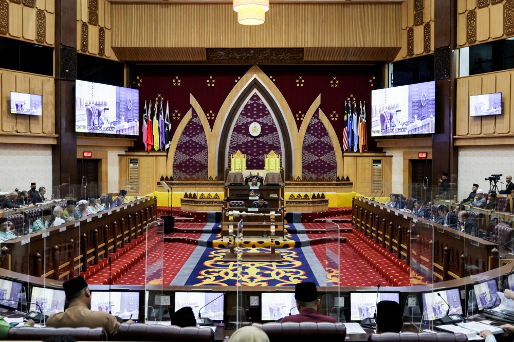 The 15th Terengganu State Legislative Assembly which convened today made history with the absence of an opposition bloc. — Bernama pic
