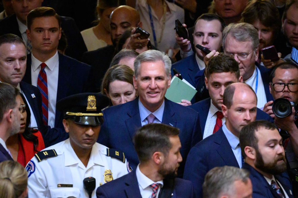 Kevin McCarthy was axed yesterday as speaker of the US House of Representatives in a brutal, historic rebellion by far-right Republicans furious at his cooperation with Democrats. — AFP pic