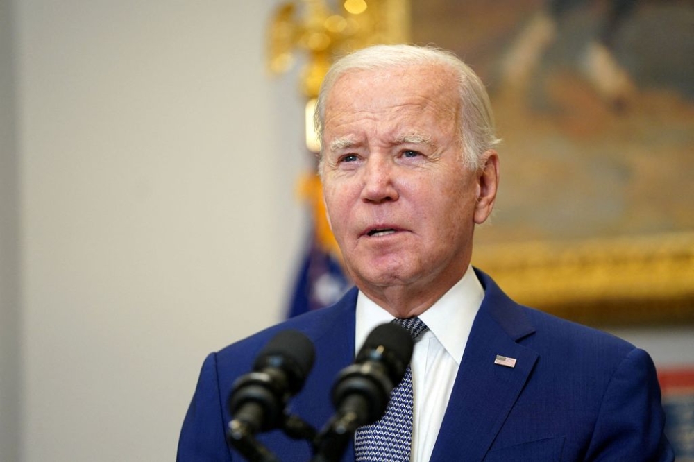 US President Joe Biden makes a statement about the stopgap government funding bill passed by the US House and Senate to avert a government shutdown at the White House in Washington, US, October 1, 2023. — Reuters file pic