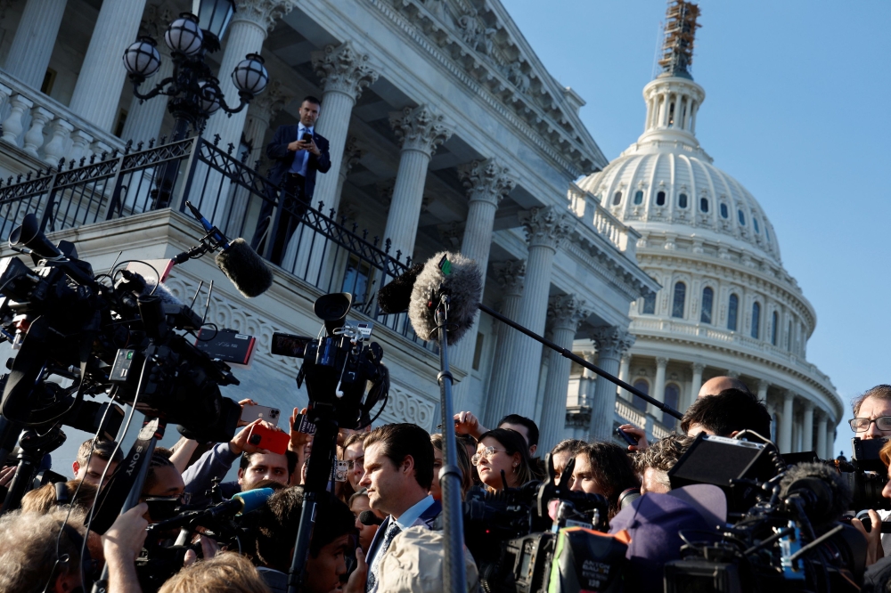 Tuesday’s historic removal of Kevin McCarthy, driven by a rebellious faction of fellow Republicans, marked the first time the chamber has removed its leader from a position that is second in line to the president after the vice president. — Reuters pic