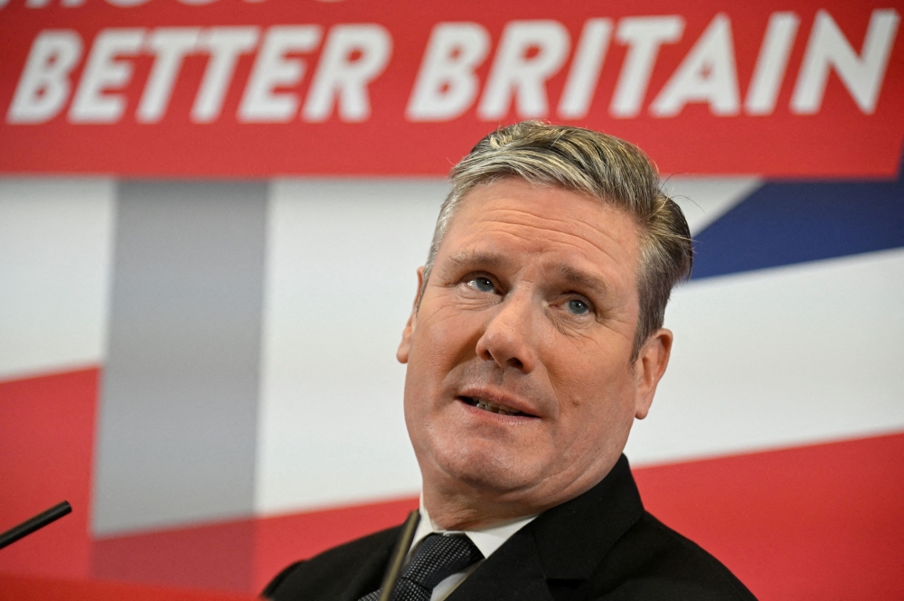Labour leader Keir Starmer is a former human rights lawyer currently on track to become Britain’s next prime minister. — Reuters pic