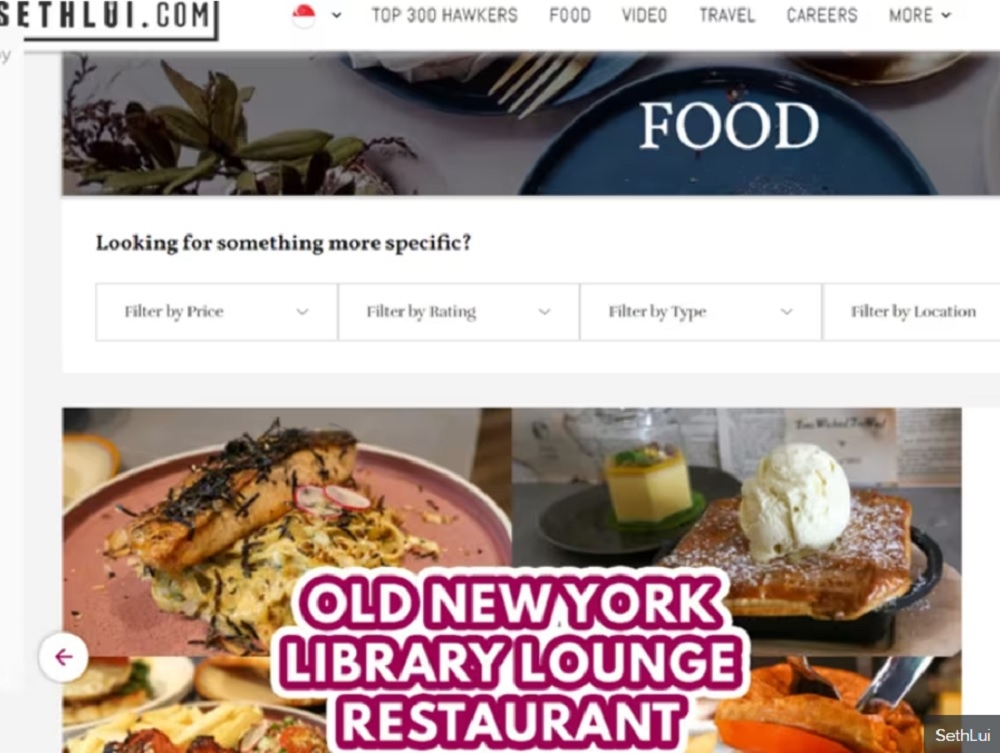 A view of the SethLui’s website on October 6, 2023. — Screencap via sethlui.com