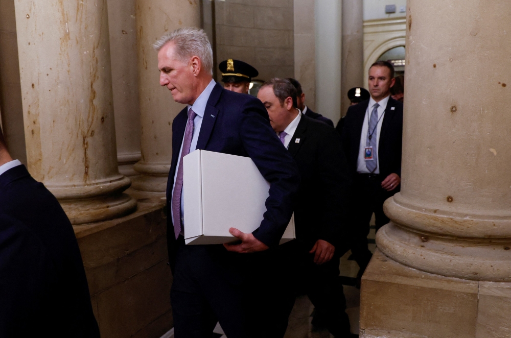 Kevin McCarthy’s future has been the subject of speculation since he became the first House speaker in US history to be ousted from that position, after angering hardline critics in his party. — Reuters pic