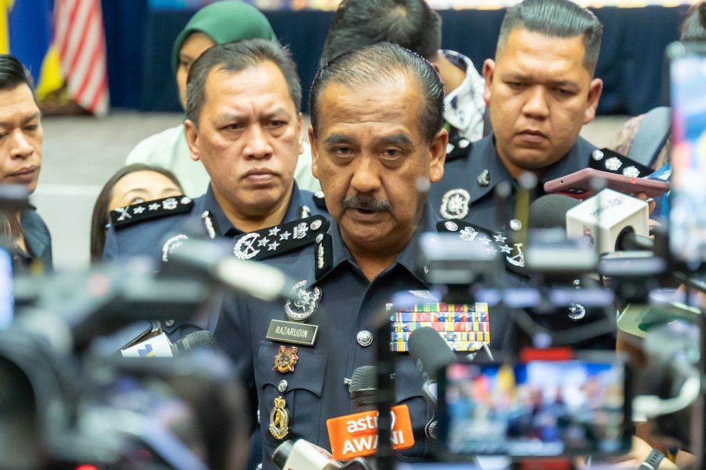 Inspector-General of Police Tan Sri Razarudin Husain said Ng arrived in the country last night but did not disclose his whereabouts for security reasons. — Picture by Raymond Manuel
