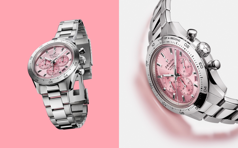 The limited-edition chronograph Zenith Chronomaster Sport Pink. — Pictures courtesy of De Silva Inc