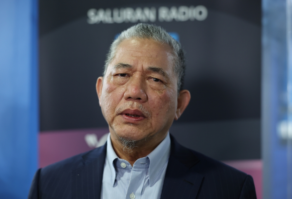 Deputy Prime Minister Datuk Seri Fadillah Yusof speaks to reporters after his guest appearance on Bernama Radio’s ‘Jendela Fikir’ programme in Kuala Lumpur October 9, 2023. — Bernama pic