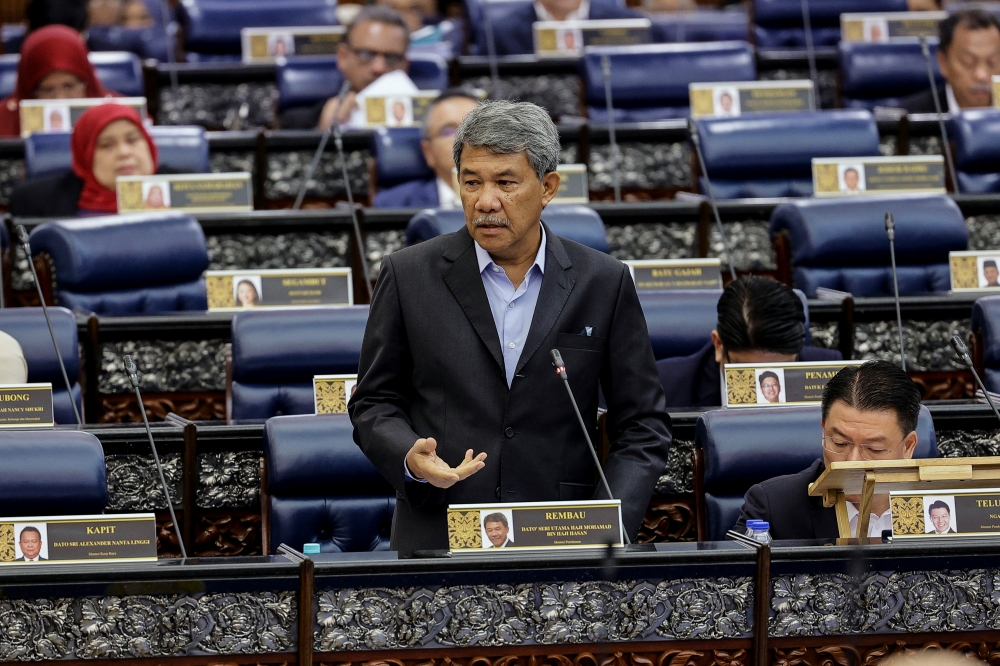 Defence Minister Datuk Seri Mohamad Hasan at the Parliament in Kuala Lumpur October 9, 2023. —  Bernama pic