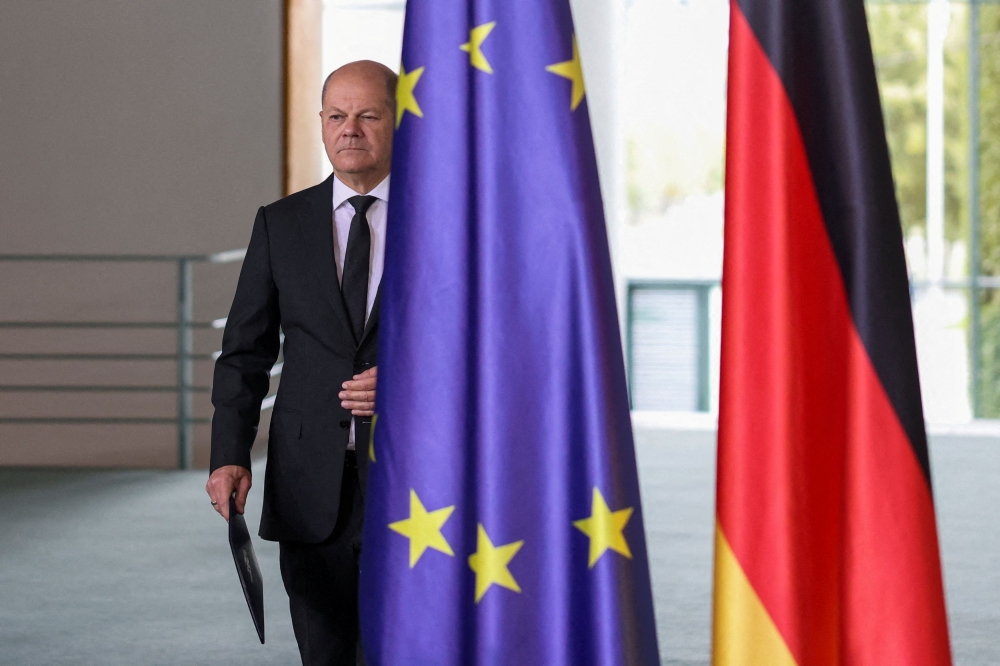 The news came on the first day of a special meeting of the German and French governments in Hamburg, with Chancellor Olaf Scholz (pictured) and President Emmanuel Macron both attending. — Reuters pic
