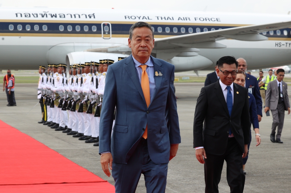 Thai Prime Minister Srettha Thavisin arrives at the Bunga Raya Complex of the Kuala Lumpur International Airport for a two-day state visit to Malaysia October 11, 2023. ― Bernama pic