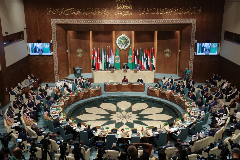 Foreign Ministers attend an Arab League extraordinary meeting in Cairo on October 11, 2023. — Reuters pic