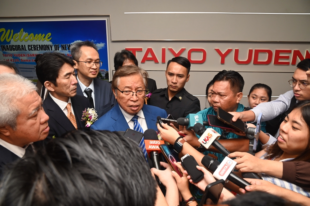 Sarawak Premier Tan Sri Abang Johari Tun Openg says there is no truth in the speculation that his son wants to acquire shares in MYAirline Sdn Bhd. ― Picture courtesy of Sarawak Public Communication Unit