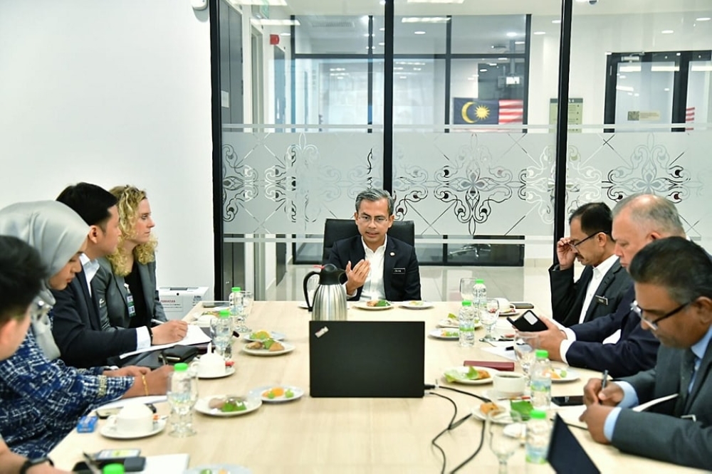 Communications and Digital Minister Fahmi Fadzil at a meeting with TikTok's top management, led by TikTok Global vice-president Helena Lersch, yesterday. — Picture courtesy of Facebook/Fahmi Fadzil