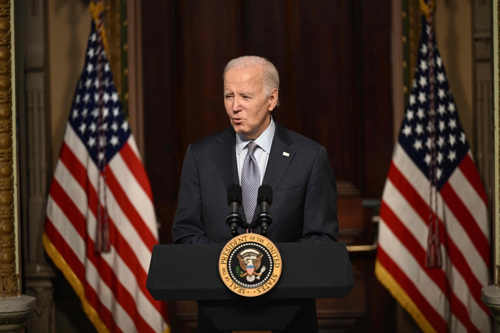 The White House has said the Palestinian people are innocent civilians while blaming Hamas for using them as human shields. — AFP pic