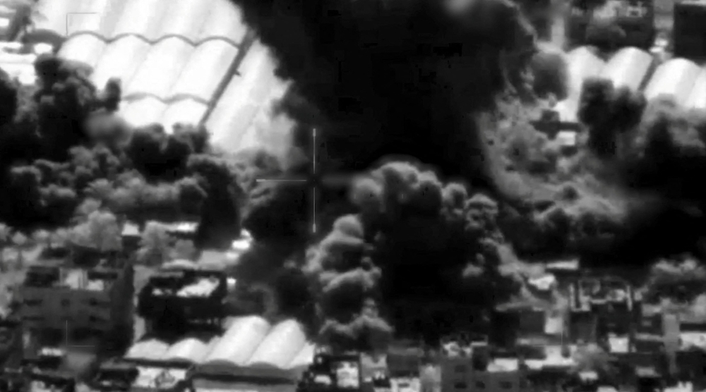 A view of an explosion following a strike by the Israeli Defence Force on Hamas targets at a location given as Gaza. — Reuters pic/Israel Defence Forces handout