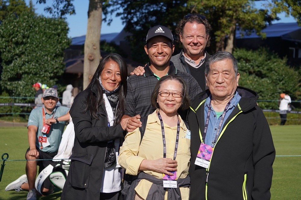 Xander Schauffele poses for a picture with his parents and grandparents. — Picture courtesy of PGA Tour