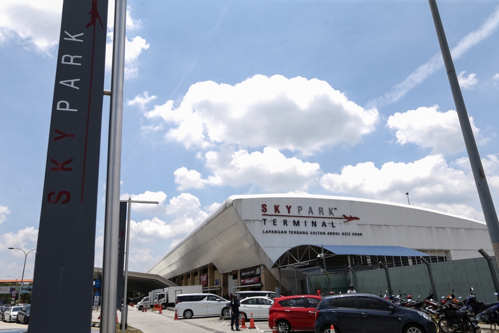 File picture of the Skypark Terminal at the Sultan Abdul Aziz Shah Airport March 22, 2019. A Royal Malaysian Air Force Beechcraft B200T Super King Air aircraft made an emergency landing at the Sultan Abdul Aziz Shah airport in Subang at 1pm today. — Picture by Ahmad Zamzahuri
