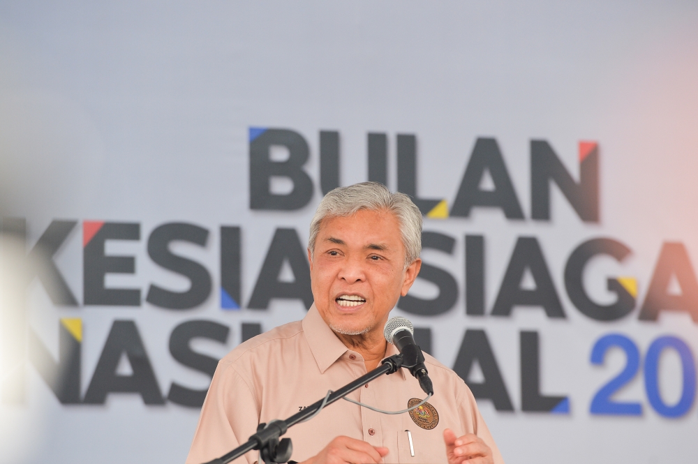 Deputy Prime Minister Datuk Seri Ahmad Zahid Hamidi cited forensic analysis of the incident in a statement following a Central Disaster Management Committee meeting that he chaired. — Picture by Miera Zulyana