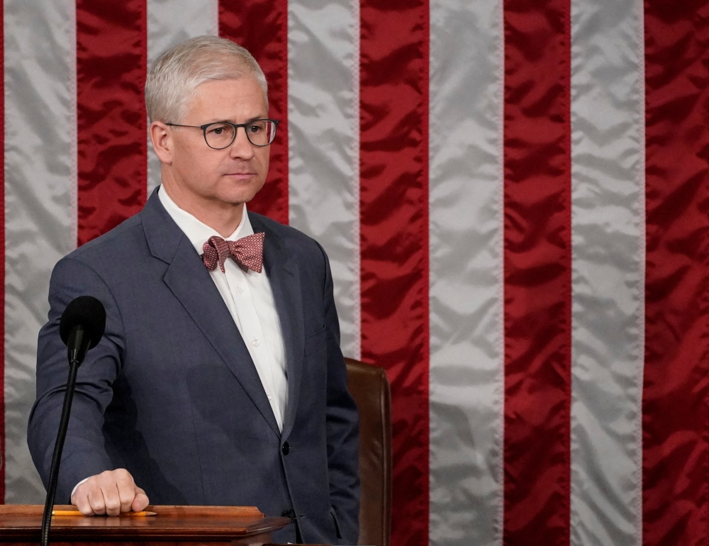 Caretaker speaker Patrick McHenry prior to a second round of voting to elect a new Speaker of the House. — Reuters pic