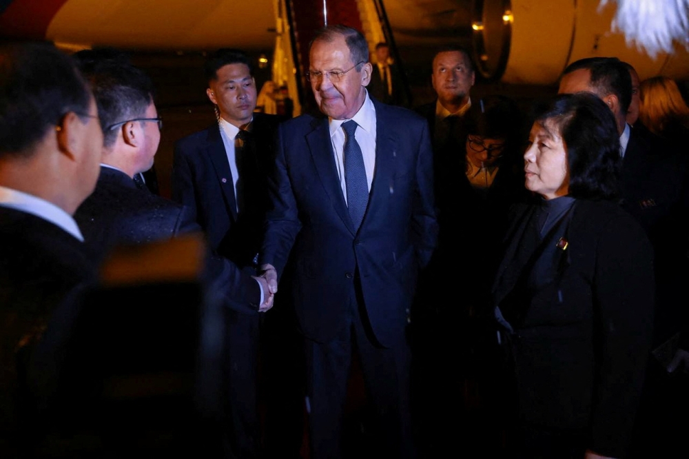 Russian Foreign Minister Sergei Lavrov arrived in Pyongyang yesterday for meetings seen as setting the stage for a visit by President Vladimir Putin, who has stepped up cooperation with politically isolated North Korea. — Reuters pic/Russian Foreign Ministry handout