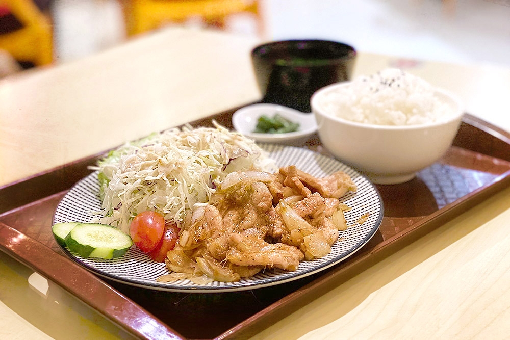Ginger pork set meal.