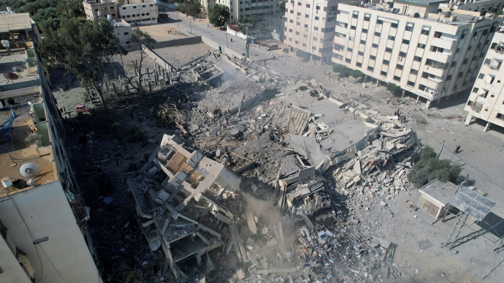 Residential buildings destroyed in Israeli strikes are seen in Zahra City, amid the ongoing conflict between Israel and Palestinian Islamist group Hamas, in southern Gaza City, October 19, 2023. — Reuters pic