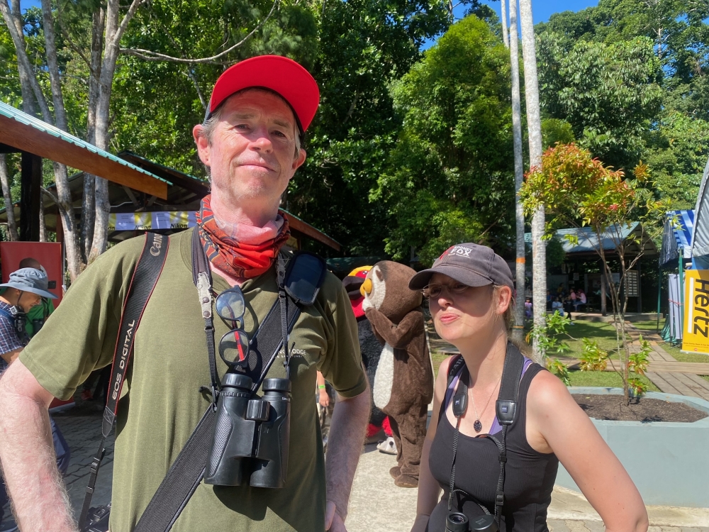 Australians Brett Taylor and Kat Sprutch at the festival today. 