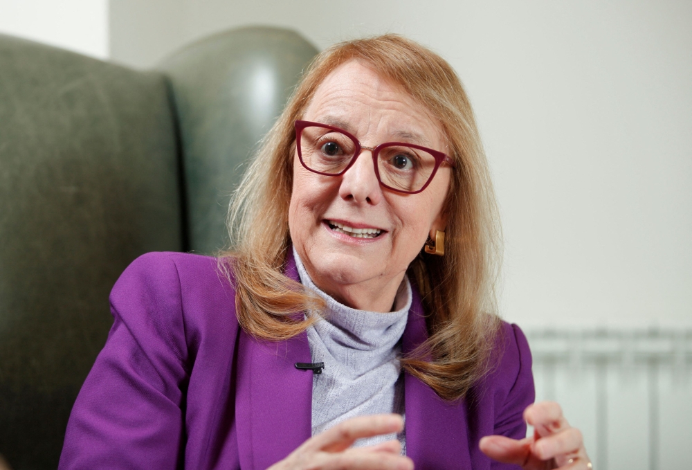 Alicia Kirchner, outgoing governor of Santa Cruz and sister of Argentina’s late President Nestor Kirchner, speaks to Reuters, in Rio Gallegos, Argentina October 11, 2023. — Reuters pic