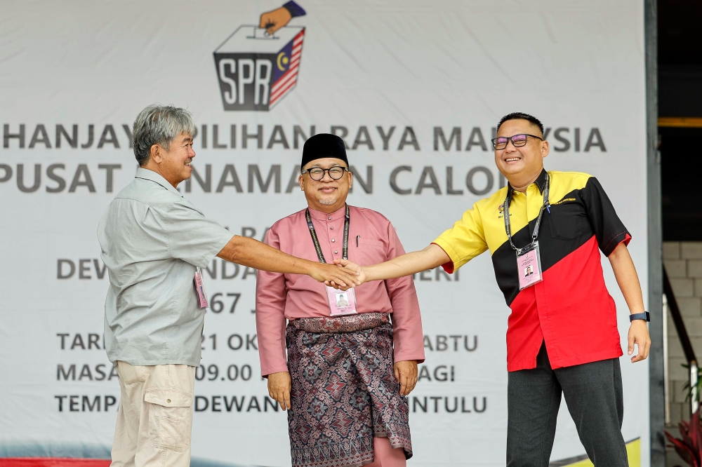 Candidates for the Jepak state seat by-election (from left): Aspirasi’s Chieng Lea Phing, GPS Iskandar Turkee and PBK’s Stevenson Joseph Sumbang.