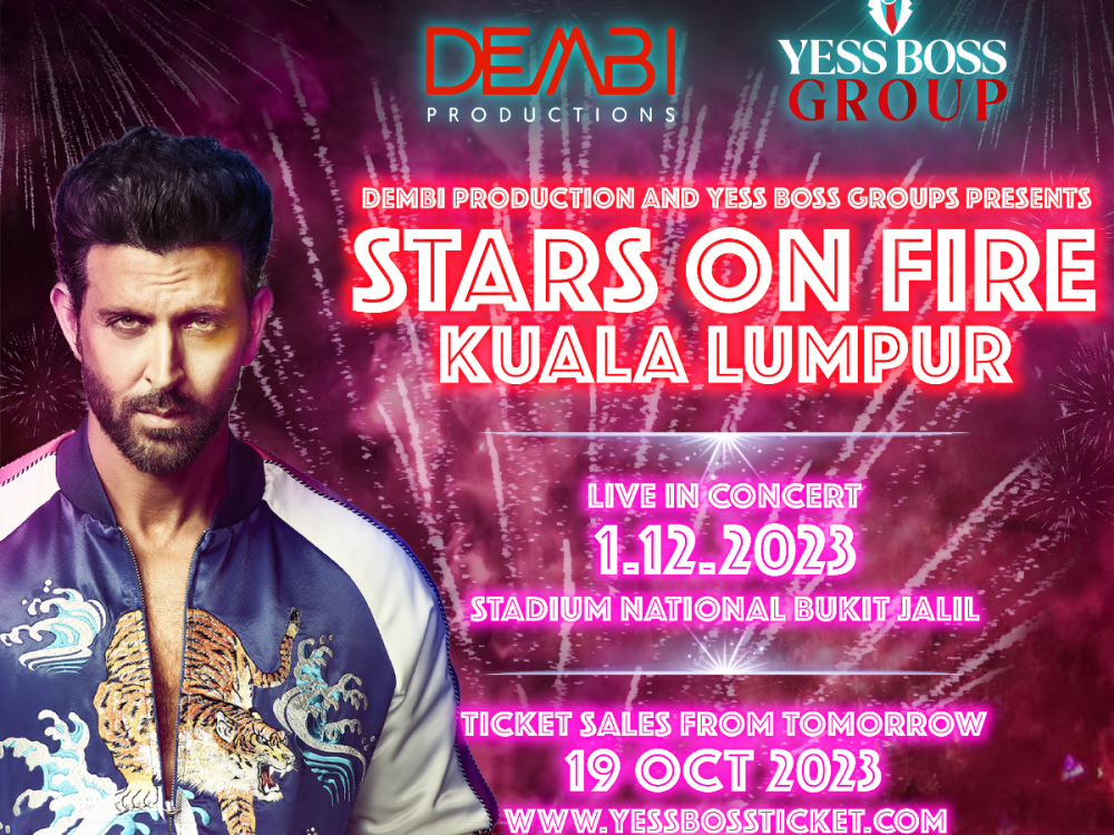 'The Stars On Fire' concerts will feature Bollywood star Hrithik, accompanied by a star-studded lineups which includes Sanya Malhotra, Vaani Kapoor and Maliaka Aurora. — Picture courtesy of Yess Boss Groups.