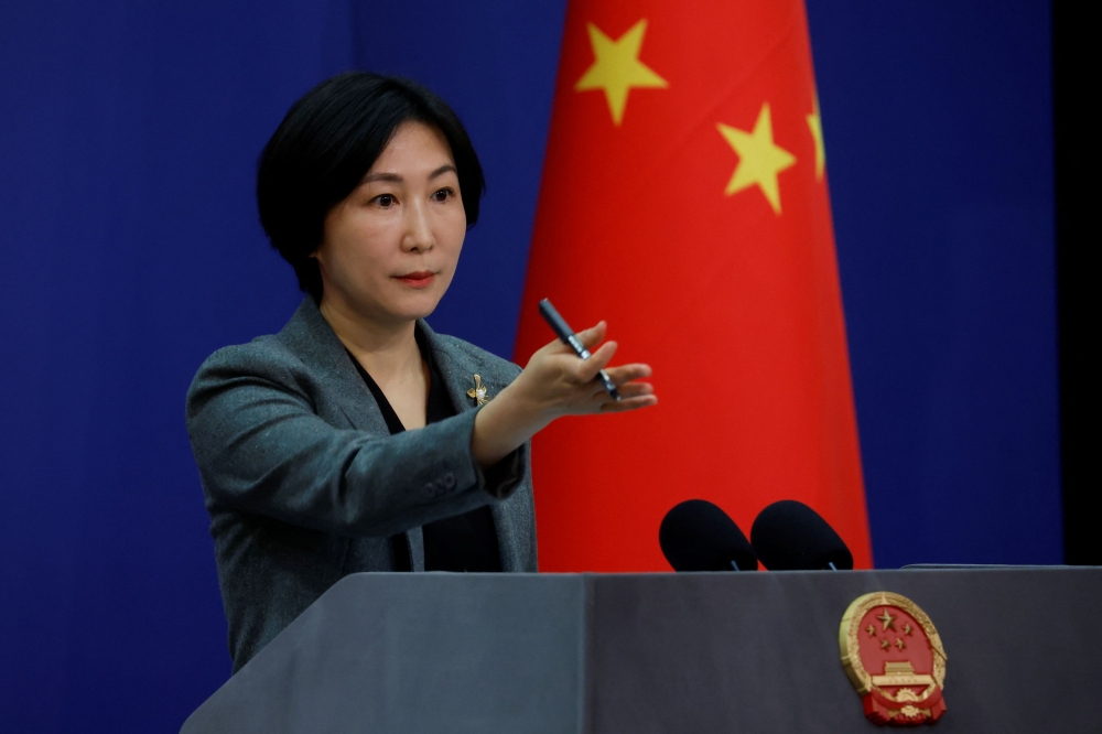 China urges the Philippine side to take China’s concerns seriously, stop dangerous manoeuvres and stop creating more tension in the South China Sea, the foreign ministry spokesperson Mao Ning said today. — Reuters pic