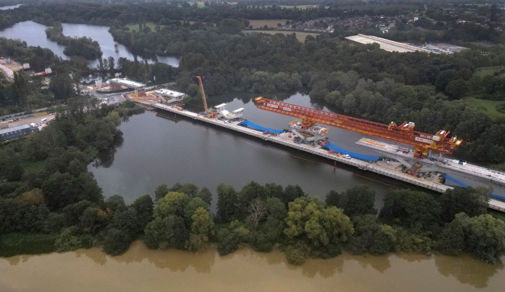  Work continues at an HS2 high-speed rail line construction site, near Denham, Britain, September 27, 2023. — Reuters pic
