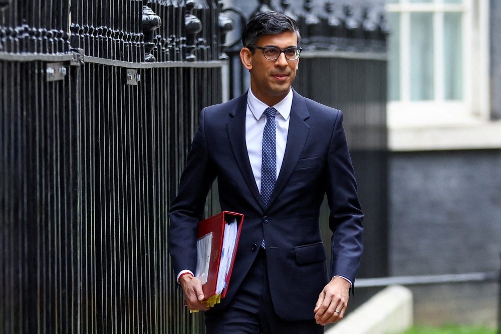 British Prime Minister Rishi Sunak confirmed that Britain would extend further aid money to Palestinians. — Reuters pic