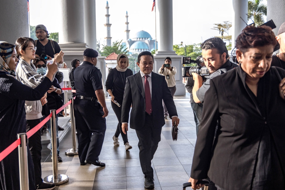 Tasek Gelugor MP Datuk Wan Saiful Wan Jan arrives at the Kuala Lumpur Court Complex October 25, 2023. ― Picture by Firdaus Latif