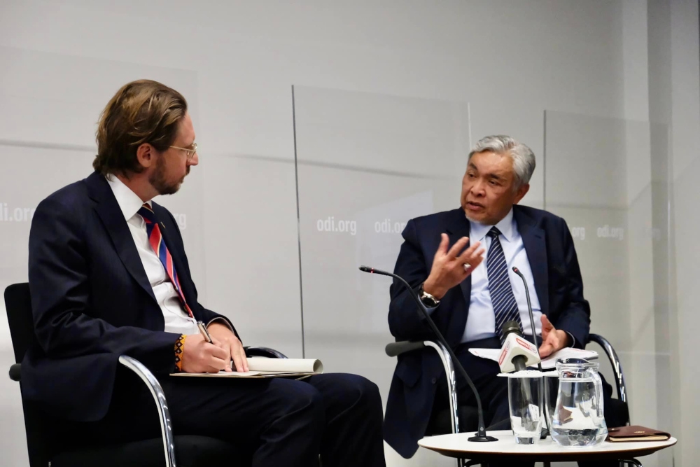 Deputy Prime Minister Datuk Seri Ahmad Zahid Hamidi in an engagement session with UK-based independent global think tank ODI’s Professor Dominic McVey in London, October 26, 2023. — Picture from Facebook/Zahid Hamidi  