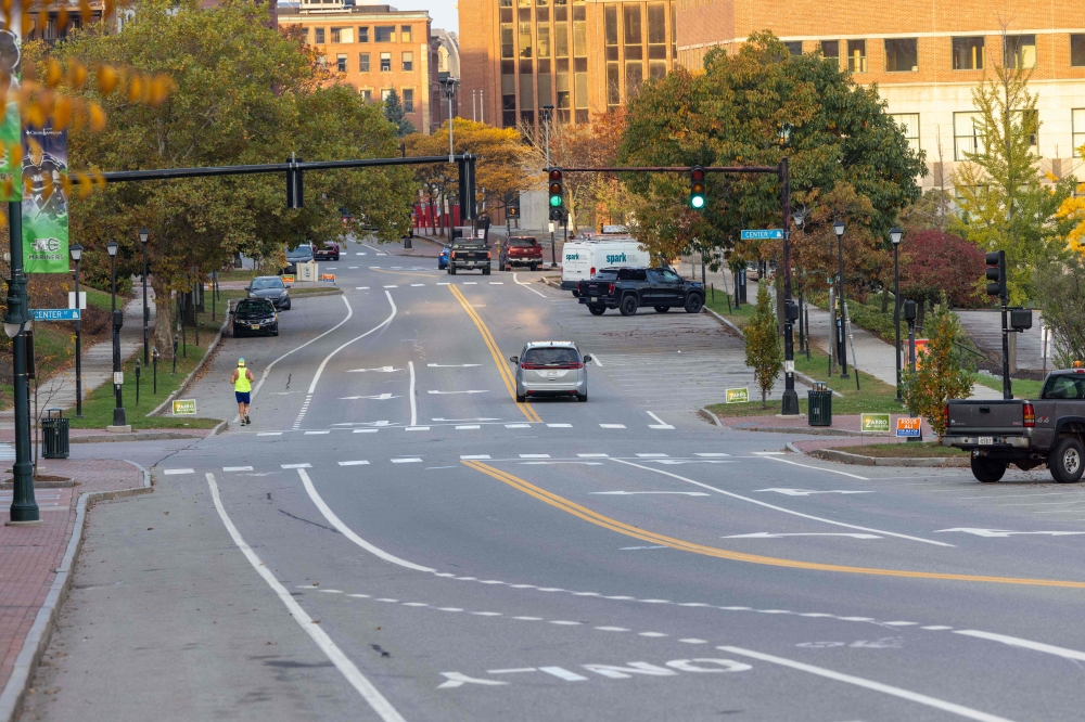 Streets are virtually empty as people shelter in place following a mass shooting and subsequent manhunt on October 26, 2023 in Portland, Maine. — Scott Eisen/Getty Images/AFP pic