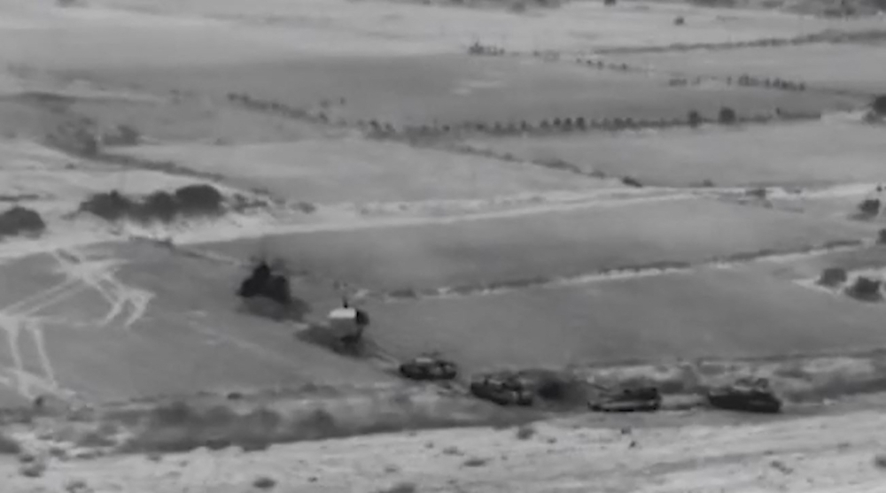 This screen grab taken from handout footage released by the Israeli army on October 26, 2023, shows a 