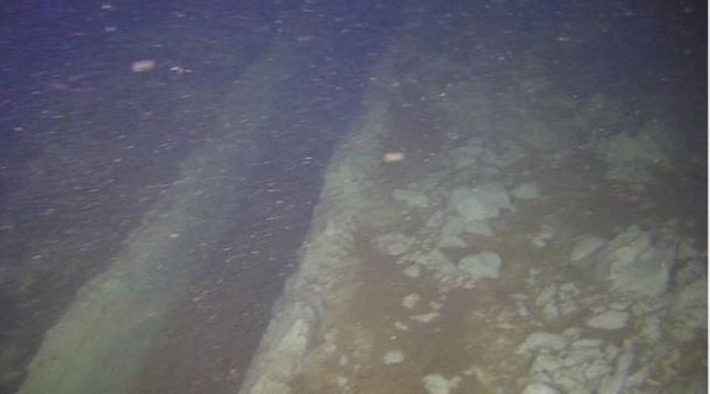 Narrow dragging marks that correspond in size to a chain without anchor leading east from the damaged point of the Balticconnector gas pipeline that connects Finland and Estonia, is pictured in this undated handout picture in the Baltic Sea. — Finnish Border Guard handout pic via Reuters
