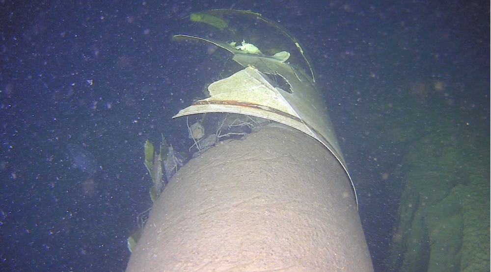 A damaged Balticconnector gas pipeline that connects Finland and Estonia is pictured in this undated handout picture in the Baltic Sea. — Finnish Border Guard handout pic via Reuters